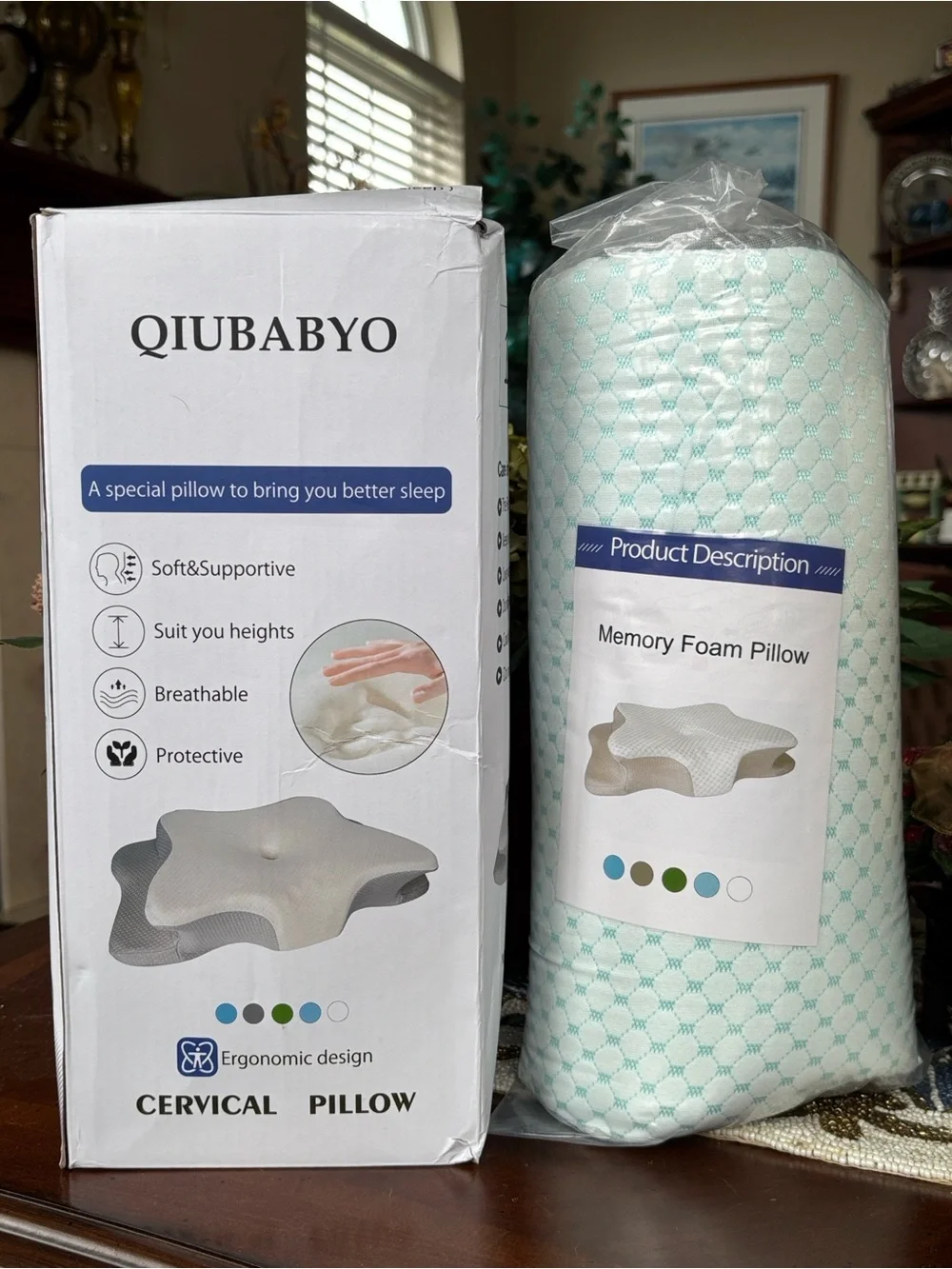 Memory Foam Cervical Pillow Queen Adjustable Ergonomic Neck Support Orthopedic